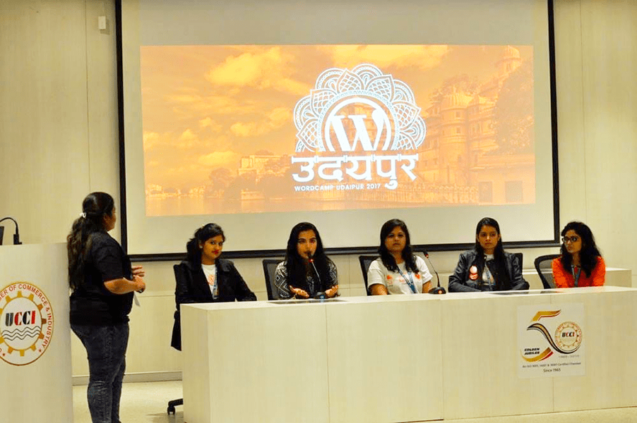 Monika as part of a panel at WordCamp Udaipur 2017